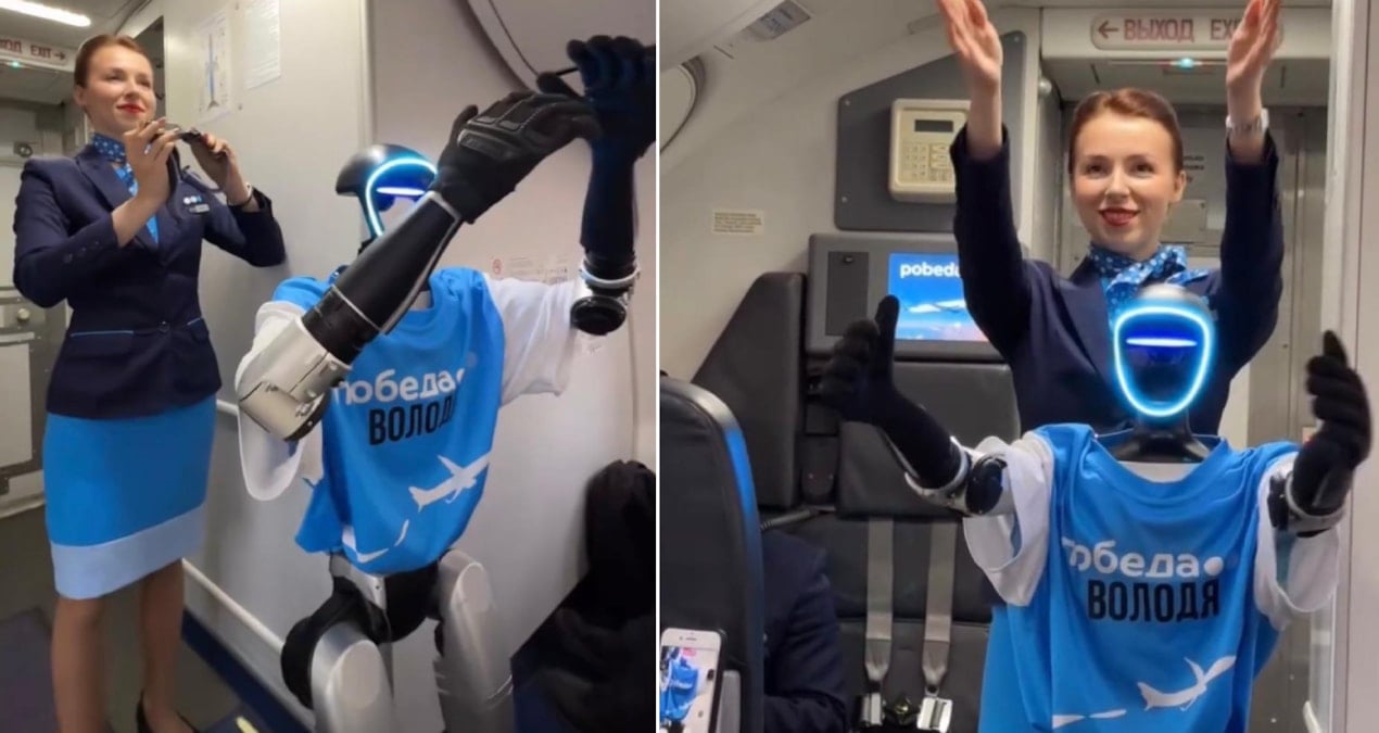 Dev havayolu şirketinde robot kabin memuru işe başladı