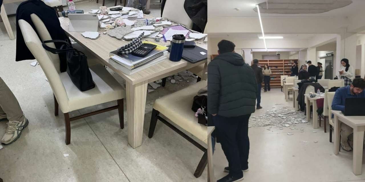 Kütüphanenin tavanı öğrencilerin üzerine çöktü